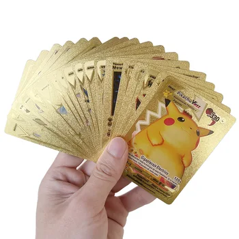 54 kusov Pokémon Gold Karty Box Zlatý List španielsky Hracie Karty Metalicas Charizard Vmax Gx Séria Hry Krabica