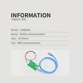 Smart BMS Príslušenstvo JIABAIDA Bluetooth Modul UART RS485 LCD Displayer Pre Lítiové Batérie, 3S-20S S Komunikačné Funkcie