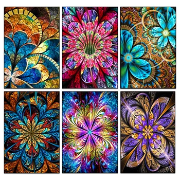 DIY Mandala Diamond Výšivky Abstraktné Kvetinové Mozaiky Obrazu Kamienkami 5d Diamond Maľovanie Kvetinová Kríž Sticth Plné Zostavy