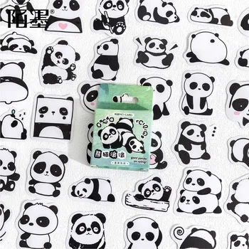 45pcs Vintage Panda Zber Materiálu, Papierové Nálepky DIY Scrapbooking Album Nevyžiadanej Vestník Denník Plánovač Dekorácie, Nálepky