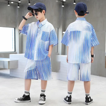 Deti Oblečenie Pruhovaný Vzor Kostým Pre Chlapcov Blúzka + Krátke Chlapci Súpravy Oblečenie Letné detské Tepláky