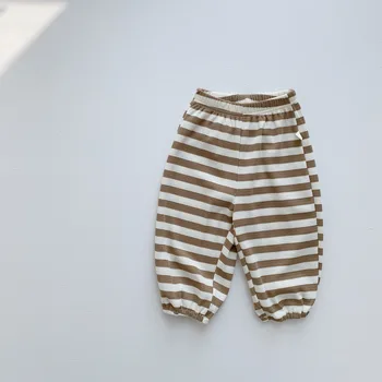 Kórejská Verzia detské Oblečenie 2023 Jar Nové Dieťa Pohodlné Bežné Pruhované Nohavice Detské Jarné Oblečenie Boutique