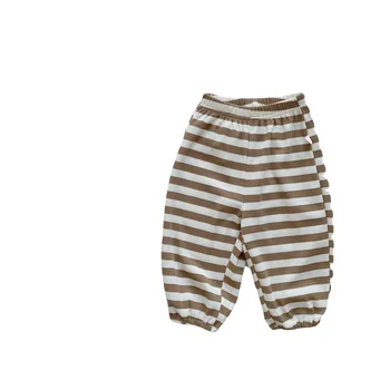 Kórejská Verzia detské Oblečenie 2023 Jar Nové Dieťa Pohodlné Bežné Pruhované Nohavice Detské Jarné Oblečenie Boutique
