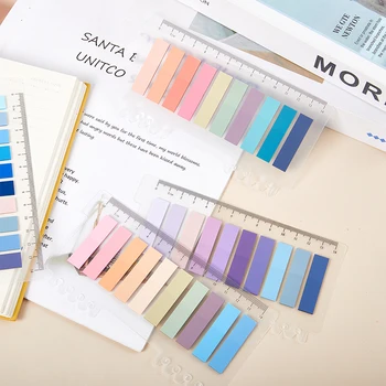 200 Ks Multicolor Sticky Index Karty Pásy Index Kariet, Zapisovať Na Stránke Poznámok S Pravítko Na Stránke Označenie Zaradenie Súboru