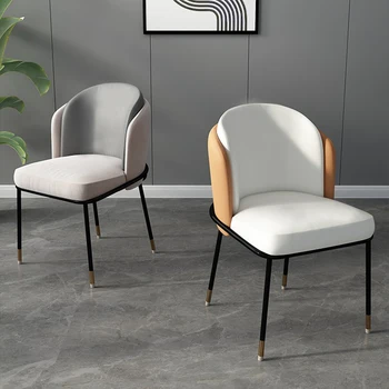 Luxusné Chrbta Jedálenské Stoličky Čierne Kovové Nohy Nordic Dizajnér Pohodlné Stoličky Jeden Relaxovať Sillas Interiérové Dekorácie