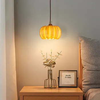 Japonský Štýl Domáce Dekorácie Svietidlo Dizajnér Reštaurácia LED Luster Retro Živice Tekvica Lampa Spálňa Prívesok Lampy