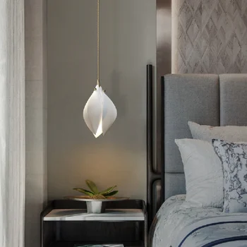 Nordic Moderné LED prívesok na čítanie luxusné Keramické Kvet Magnólie G9 Luster Villa Schody Petal Závesné Biele Lampy Svietidlá