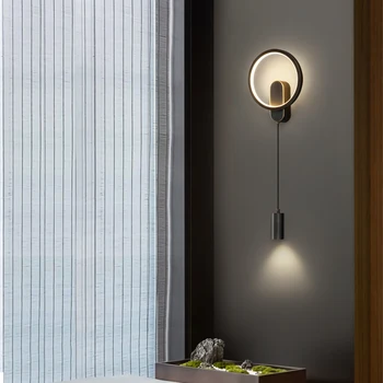 Meď Minimalistický Nástenné Svietidlo Svetlo Luxusné Spálne Posteli Obývacia Izba Gauč TV joj stenová Mriežka Lampa