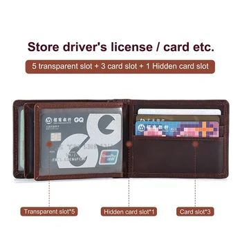 Originálne Kožené pánske Peňaženky s Kreditná Karta Holde Bežné Obchodné vodičský Preukaz Držiteľovi Bifold Karty IDENTIFIKÁCIA Držiteľa