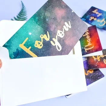 10Packs Horúce Lisovanie Hviezdne Nebo Pohľadnicu Tvorivé Pohľadnice Narodeniny Pozvanie, Blahoželanie s Obálka