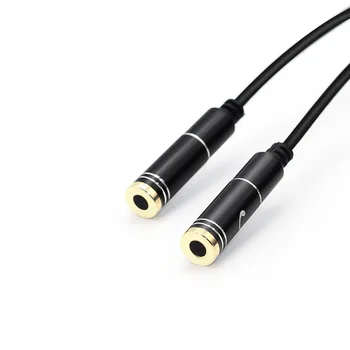 3,5 mm Audio Delič Konverzný Kábel Metal Jeden-na-dve Slúchadlá Mikrofón Kábel Adaptéra