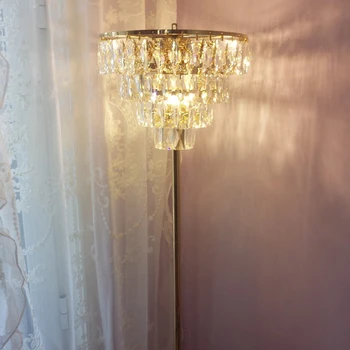 Post Moderné Luxusné Crystal Led Poschodí Lampa Obývacia Izba Domova Gauč Rohu Stojí Svetlo Vnútorné Osvetlenie Spálne, Nočné Lampy