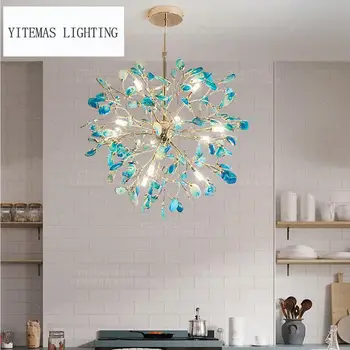 Moderné LED Luster Osvetlenie kameň Achát luxusné závesné svietidlo od spálňa/obývacia izba/kuchyňa/jedáleň/foyer G4 LED
