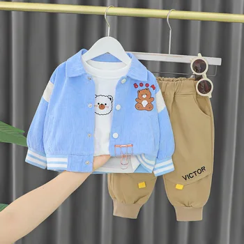 Baby Boy Oblečenie Sady 2023 Nové detské Módne Jar a na Jeseň Menčester Mláďa 3ks Sada Baby Jar detské Oblečenie
