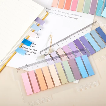 200 Ks Multicolor Sticky Index Karty Pásy Index Kariet, Zapisovať Na Stránke Poznámok S Pravítko Na Stránke Označenie Zaradenie Súboru
