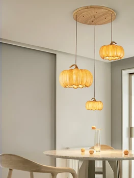 Japonský Štýl Domáce Dekorácie Svietidlo Dizajnér Reštaurácia LED Luster Retro Živice Tekvica Lampa Spálňa Prívesok Lampy