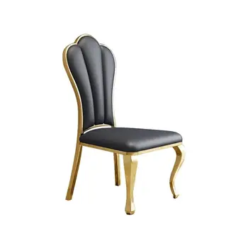 Moderný hotel jedáleň strane stoličky Luxusné velves eleganciu modernej zlaté nehrdzavejúcej ocele nohy jedálenské stoličky
