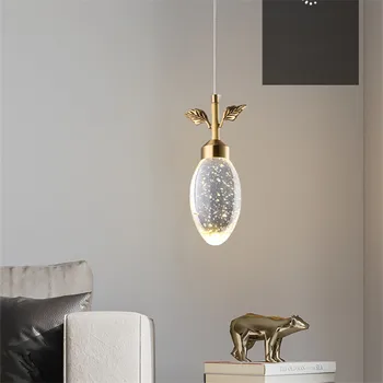 SOFITY Nordic Mosadz Prívesok Svetlo LED Moderné Jednoducho Kreatívne Retro Krištáľový Luster Lampa Pre Domáce Jedáleň, Spálňa