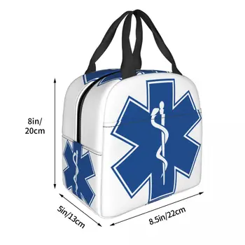 2023 Nová Hviezda Života Emt Izolované Obed Tote Bag Blue Lekárske Symbol Resuable Tepelnej Chladnejšie Bento Box Deti V Školskom Veku