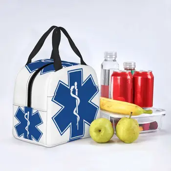 2023 Nová Hviezda Života Emt Izolované Obed Tote Bag Blue Lekárske Symbol Resuable Tepelnej Chladnejšie Bento Box Deti V Školskom Veku
