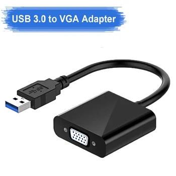 Nový USB-VGA Muž-Žena Multi-Displej 1080p Audio Video Converter - PC, Notebook, Windows 7/8/10 Komponenty Počítača