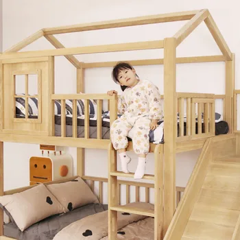 Domácnosti Americký masívneho dreva detí double-layer list posteľ dostať hore a dole posteľ vysoké a nízke postele, spálne, detské postele